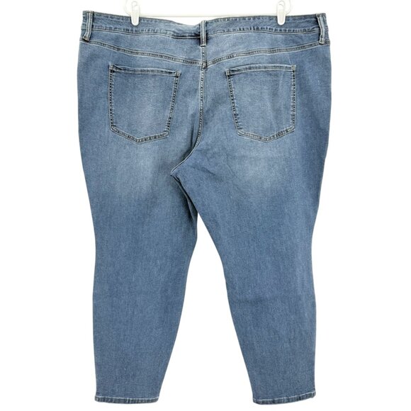Terra & Sky Women's Stretch High Rise Core Skinny Blue Denim Jeans Plus 26WP NWT - Picture 2 of 10